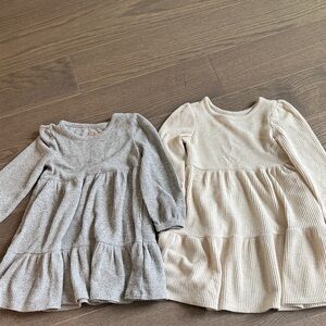 Cat & Jack Gray and Cream Casual Kids Dresses